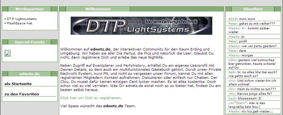 ednetz Startseite von 2004